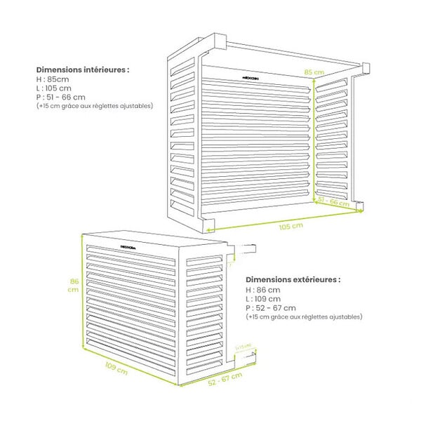 DECOCLIM - Cache unité extérieure en aluminium anthracite taille M - DECOCLIM - 23AM7016 - large