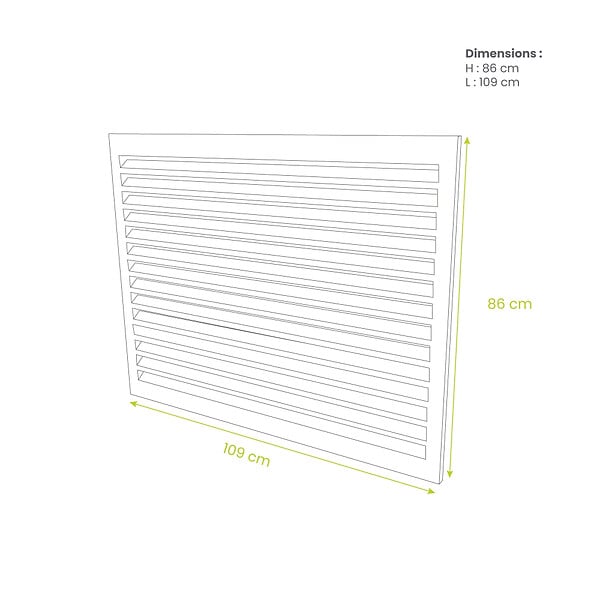 DECOCLIM - Face dos pour cache en aluminium blanc crème taille M - DECOCLIM - 23AM9001-DOS - large