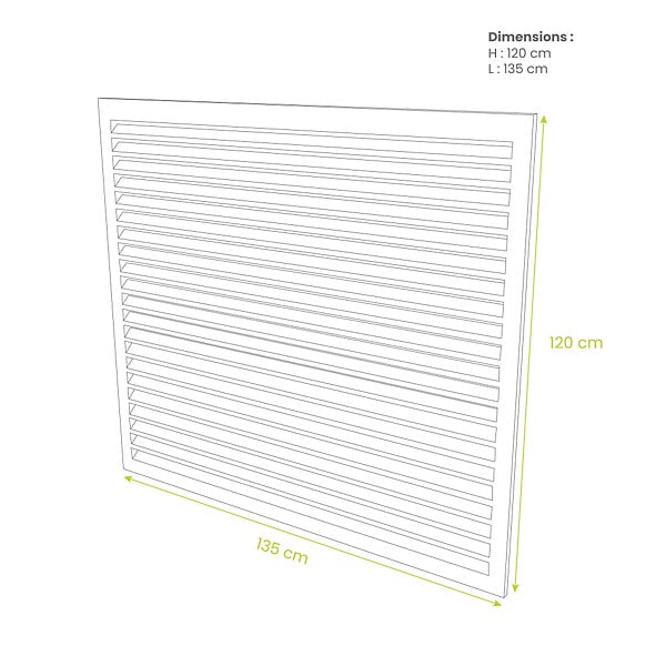 DECOCLIM - Face dos pour cache en aluminium gris poussière taille XL - DECOCLIM - 23AXL7037-DOS - large