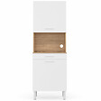 ID MARKET - Buffet de cuisine 60 CM CINA 2 portes + tiroir façon hêtre et blanc - vignette