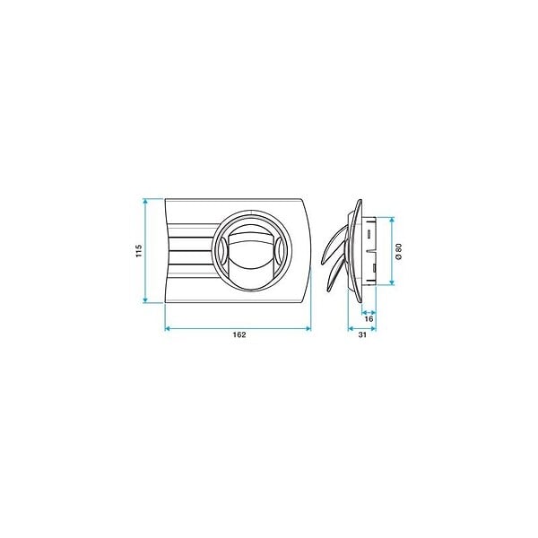 ALDES - Kit bouche d'insufflation BIO - ø80mm - Mur ou plafond - Minigaine - large