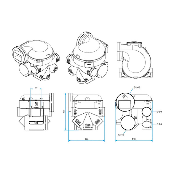 ALDES - Groupe VMC EasyHome Hygro Premium Microwatt - Simple flux Hygroréglable - 35W - 276 m³/h - 31 dB - 7 sanitaires - large