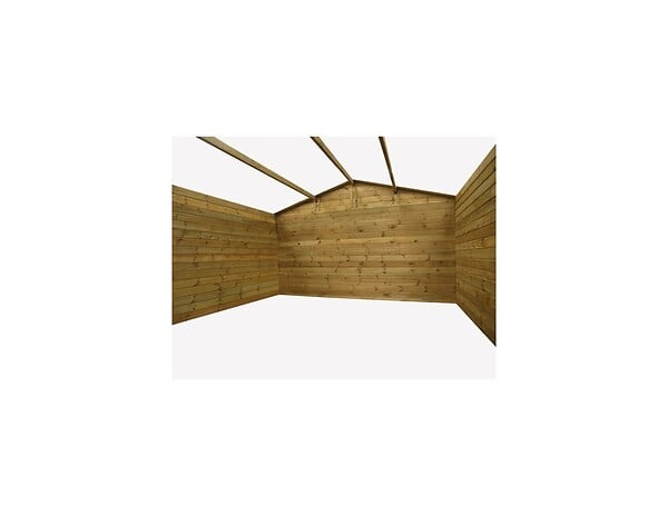 ALTANKA - Abri de jardin en bois - 16m2 - 4x4m - Traité - Ep. 28mm - Couleur: marron - DOM144 - large