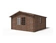ALTANKA - Abri de jardin en bois - 15.2m2 - 3.9x3.9m - Traité - Ep. 34mm - Couleur: marron - DOM563 - vignette