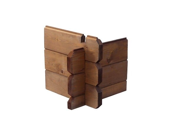 ALTANKA - Abri de jardin en bois - 15.2m2 - 3.9x3.9m - Traité - Ep. 34mm - Couleur: marron - DOM563 - large