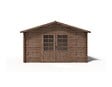 ALTANKA - Abri de jardin en bois - 15.2m2 - 3.9x3.9m - Traité - Ep. 34mm - Couleur: marron - DOM563 - vignette