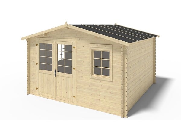 ALTANKA - Abri de jardin en bois - 16m2 - 4x4m - Ep. 40mm - Couleur: naturel - DOM611 - large