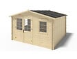 ALTANKA - Abri de jardin en bois - 16m2 - 4x4m - Ep. 40mm - Couleur: naturel - DOM611 - vignette