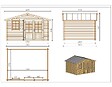 ALTANKA - Abri de jardin en bois - 11.7m2 - 3.9x3m - Ep. 34mm - Couleur: naturel - DOM561 - vignette