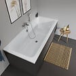 DURAVIT - Baignoire droite D-Code bonde au cente 180 x 80 cm + Pare bain AURYS Raywall chromé version droite - vignette