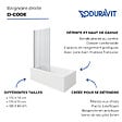 DURAVIT - Baignoire droite D-Code bonde au cente 180 x 80 cm + Pare bain AURYS Raywall chromé version droite - vignette