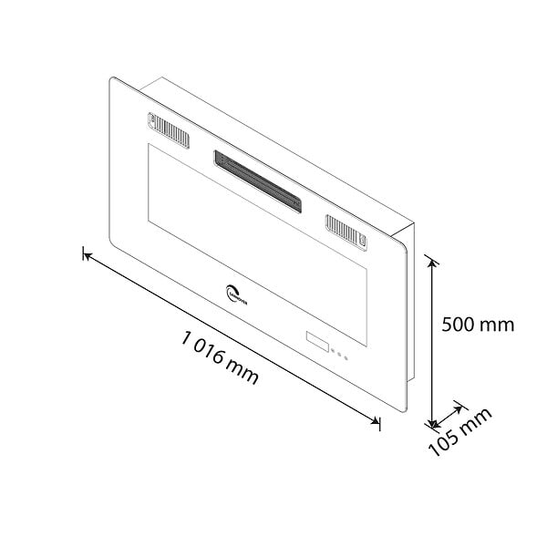 SANNOVER - Insert Cheminée Electrique Valtaia Plat 2000 W / 102 cm Sannover - large