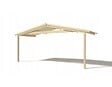 ALTANKA - Avant-toit en bois 5x2m pour le chalet de jardin 5m, couleur naturel - DOM600 - vignette