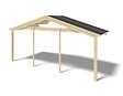 ALTANKA - Avant-toit en bois 6x2m pour le chalet de jardin 6m, couleur naturel - DOM553 - vignette