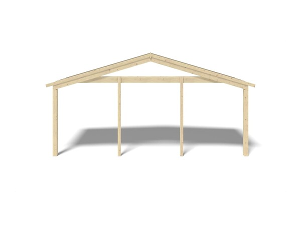 ALTANKA - Avant-toit en bois 6x2m pour le chalet de jardin 6m, couleur naturel - DOM553 - large