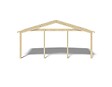 ALTANKA - Avant-toit en bois 6x2m pour le chalet de jardin 6m, couleur naturel - DOM553 - vignette