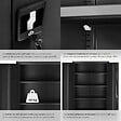 TECTAKE - Armoire de classement noir en acier époxy 180x80x40 cm avec étagères réglables et serrure à clé - vignette