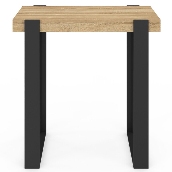 ID MARKET - Table haute de bar PHOENIX bois et noir 90 cm - large