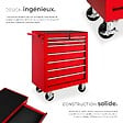 TECTAKE - Servante d'atelier 7 tiroirs rouge - vignette