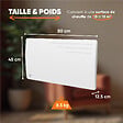 BESTHERM - Radiateur électrique fixe à inertie sèche fonte - BESTHERM - MOTU 1500W - horizontal blanc - NF - vignette