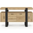 ID MARKET - Buffet 140 cm PHOENIX 4 portes bois et noir - vignette