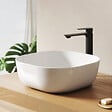 EMKE - EMKE Vasque à poser céramique 415×415×145 mm, Lavabo salle de bain carré, Lavabo en céramique blanc brillant - vignette