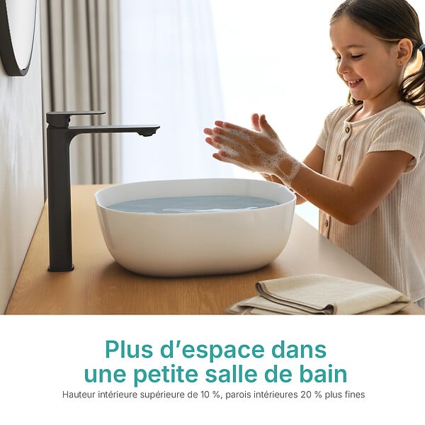 EMKE - EMKE Vasque à poser céramique 415×415×145 mm, Lavabo salle de bain carré, Lavabo en céramique blanc brillant - large