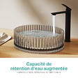 EMKE - EMKE Vasque à Poser en Verre Cristal 400 × 400 ×120 mm, Rond, Lavabo en Verre Transparent Gris - vignette