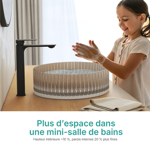 EMKE - EMKE Vasque à Poser en Verre Cristal 400 × 400 ×120 mm, Rond, Lavabo en Verre Transparent Gris - large