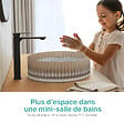 EMKE - EMKE Vasque à Poser en Verre Cristal 400 × 400 ×120 mm, Rond, Lavabo en Verre Transparent Gris - vignette