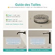 EMKE - EMKE Vasque à Poser en Verre Cristal 400 × 400 ×120 mm, Rond, Lavabo en Verre Transparent Gris - vignette
