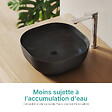 EMKE - EMKE Vasque à poser céramique 415×415×145 mm, Lavabo salle de bain carré, Lavabo en céramique noir mat - vignette
