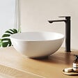 EMKE - EMKE Vasque à Poser en céramique 415 × 415 ×155 mm, Lavabo salle de bain Ronde, Lavabo à poser blanc brillant - vignette