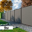 DECKLINEA - Kit Clôture Bois Composite Platine 9x1,8m RIO - Poteaux en Aluminium Noir - Brise Vue - Palissade - vignette