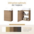 EMKE - EMKE Meuble de Salle de Bain Suspendu avec Vasque en Céramique, Meuble Vasque Chêne Doré Mat 417x240x646 mm pour Salle de Bains & WC - vignette