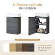 EMKE - EMKE Meuble de Salle de Bain Suspendu avec Vasque en Céramique, Meuble Vasque Gris Grain de Bois 417x240x646 mm pour Salle de Bains & WC - vignette