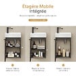EMKE - EMKE Meuble de Salle de Bain Suspendu avec Vasque en Céramique, Meuble Vasque Gris Grain de Bois 417x240x646 mm pour Salle de Bains & WC - vignette