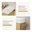 EMKE - EMKE Meuble de Salle de Bain Suspendu avec Vasque en Céramique, Meuble Vasque Bois Naturel 417x240x646 mm pour Salle de Bains & WC - vignette