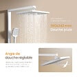 EMKE - EMKE Colonne de douche Blanc avec plaque de 40 cm, douche à effet pluie de 36 cm, douchette à main avec 4  in 1 jets Système de douche - vignette