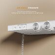 EMKE - EMKE Colonne de douche Blanc avec plaque de 40 cm, douche à effet pluie de 36 cm, douchette à main avec 4  in 1 jets Système de douche - vignette