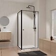 AURLANE - Paroi Retour porte de douche Noir 80x185cm - BLACK SLIDE - vignette