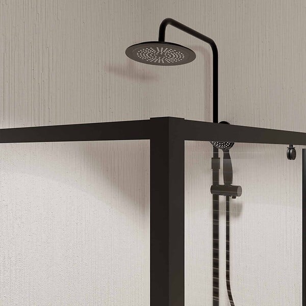 AURLANE - Paroi Retour porte de douche Noir 80x185cm - BLACK SLIDE - large