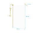 AURLANE - Paroi de Douche 120x200cm - Profilé + Bras extensible + Colonne de douche Thermostatique Or Brossé - vignette