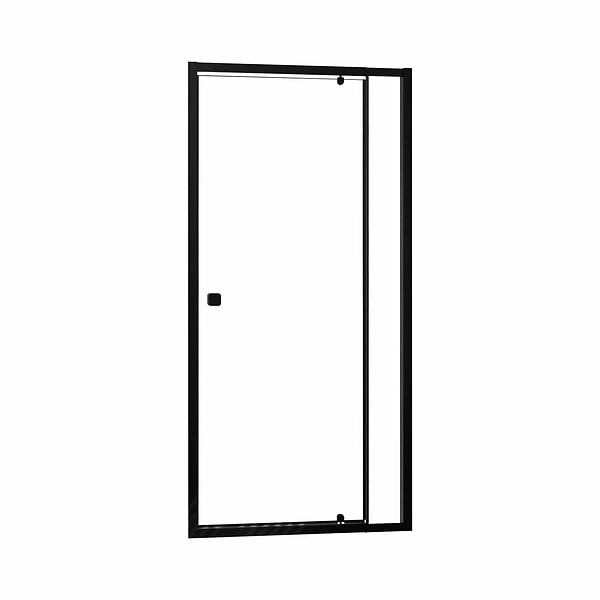 AURLANE - Porte de douche Pivotante Noir 80-90x185cm - Extensible de 78 à 90 cm - BLACK SLIDE 80 90 - large