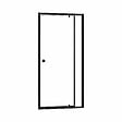 AURLANE - Porte de douche Pivotante Noir 80-90x185cm - Extensible de 78 à 90 cm - BLACK SLIDE 80 90 - vignette