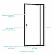 AURLANE - Porte de douche Pivotante Noir 80-90x185cm - Extensible de 78 à 90 cm - BLACK SLIDE 80 90 - vignette