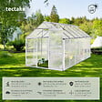 TECTAKE - Serre en aluminium, résistant aux UV, 185x375x195cm blanc transparent - vignette