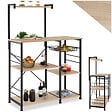 TECTAKE - Etagère de cuisine Crawley réglable en hauteur 90x40x131,5cm  Bois clair industriel, Chêne Sonoma - vignette