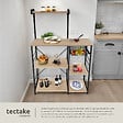 TECTAKE - Etagère de cuisine Crawley réglable en hauteur 90x40x131,5cm  Bois clair industriel, Chêne Sonoma - vignette