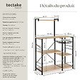 TECTAKE - Etagère de cuisine Crawley réglable en hauteur 90x40x131,5cm  Bois clair industriel, Chêne Sonoma - vignette